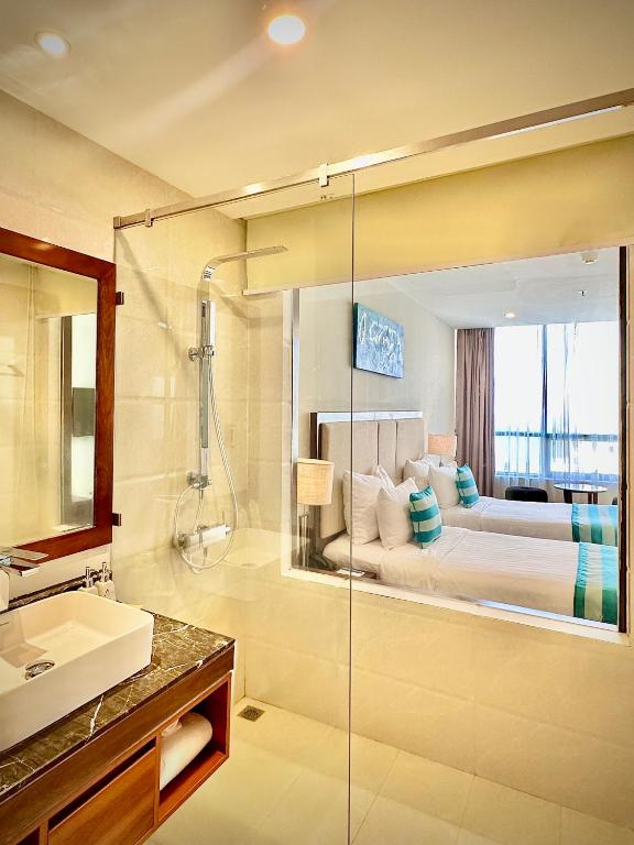 Koupelna v ubytování Avatar Danang Hotel