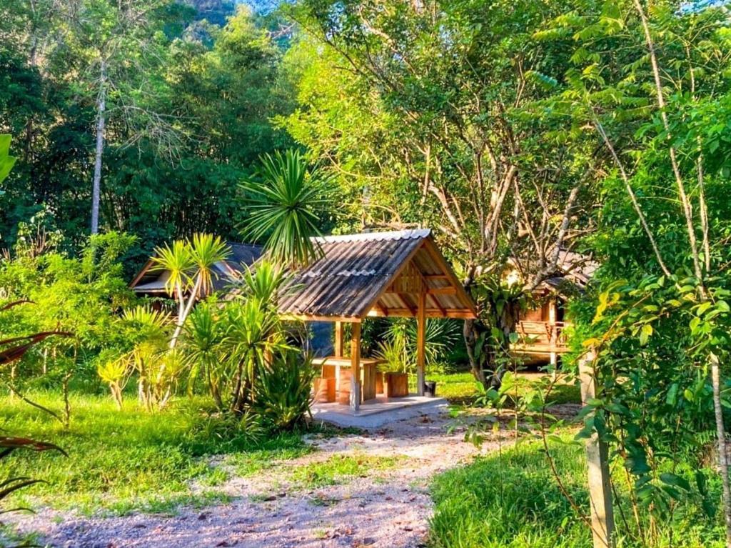 a small house in the middle of a forest at Toh Tao Homestay 