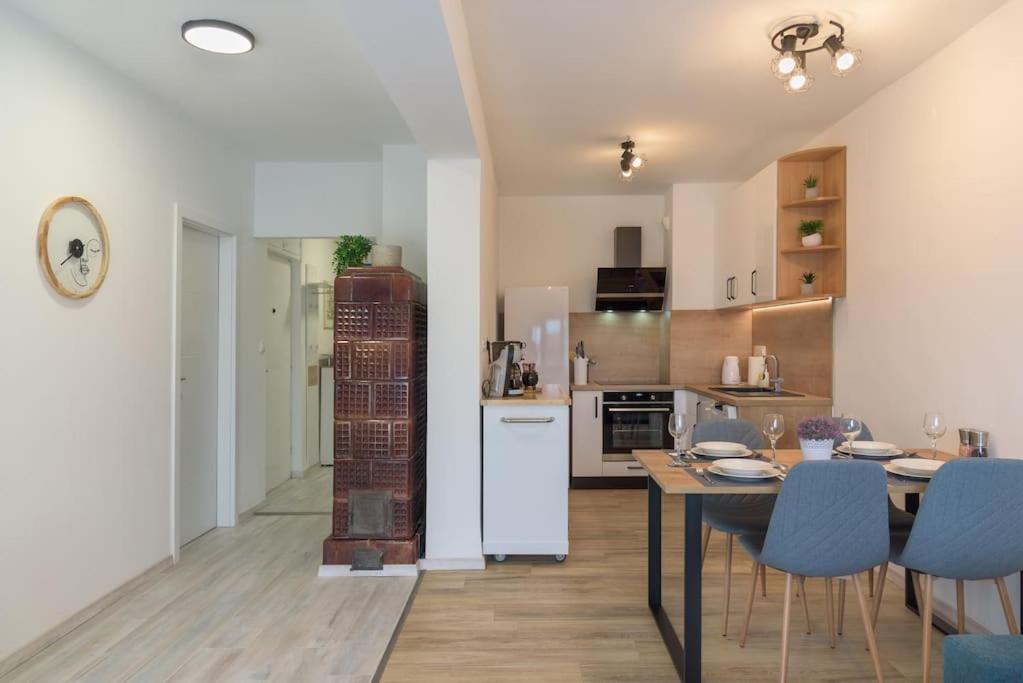 Una cocina o cocineta en Apartman Scala