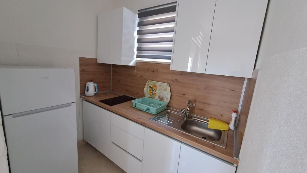 Kuchyň nebo kuchyňský kout v ubytování Apartmani Dodig