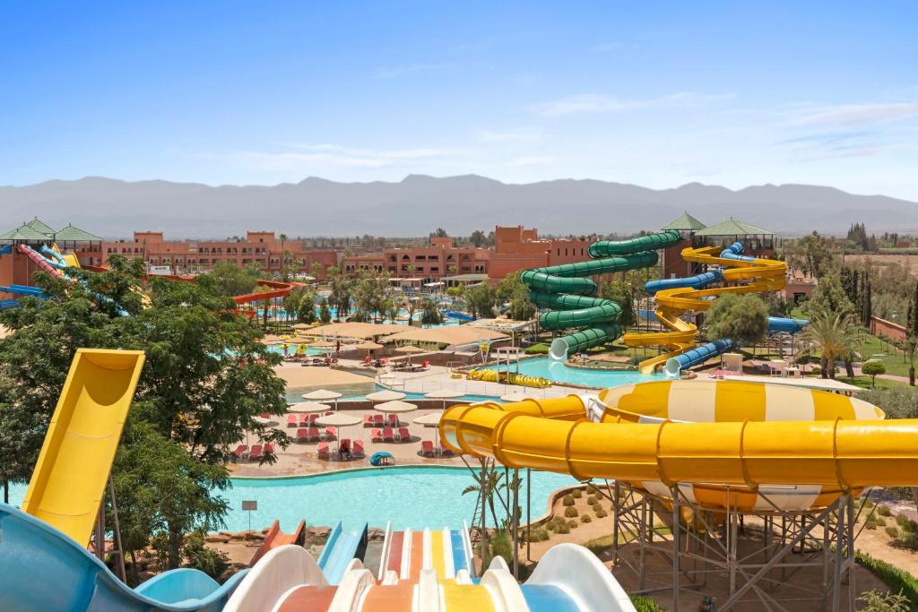 a water park with a bunch of water slides at Pickalbatros Aqua Fun Club All inclusive in Marrakech