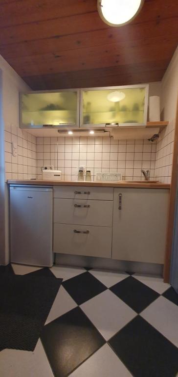 Kuchyň nebo kuchyňský kout v ubytování Garden Apartment