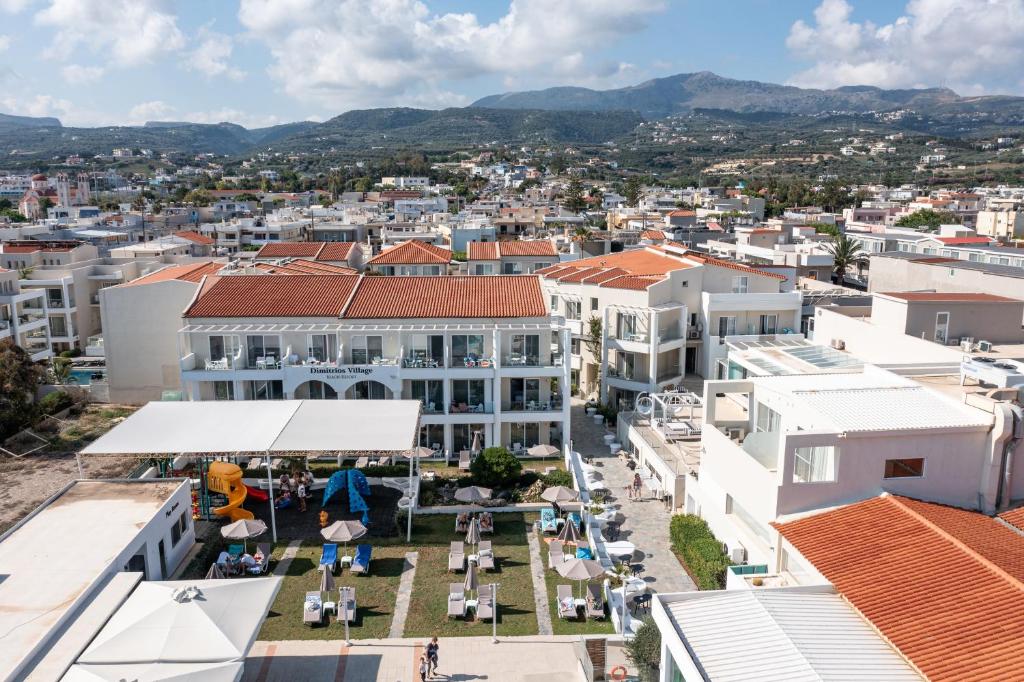 an aerial view of a city with buildings at Dimitrios Village Beach Resort in Rethymno Town