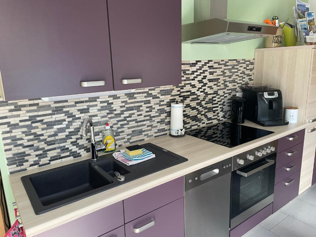 Kuchyň nebo kuchyňský kout v ubytování Ferienwohnung LISL
