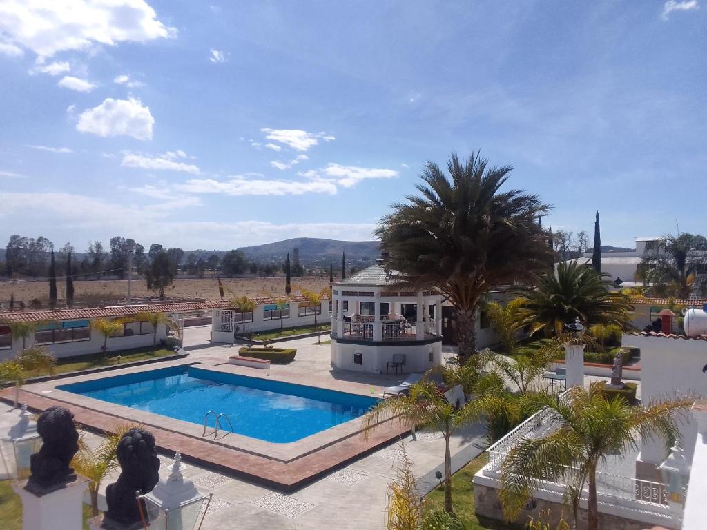 Výhled na bazén z ubytování Casa en los pueblos magicos nebo okolí