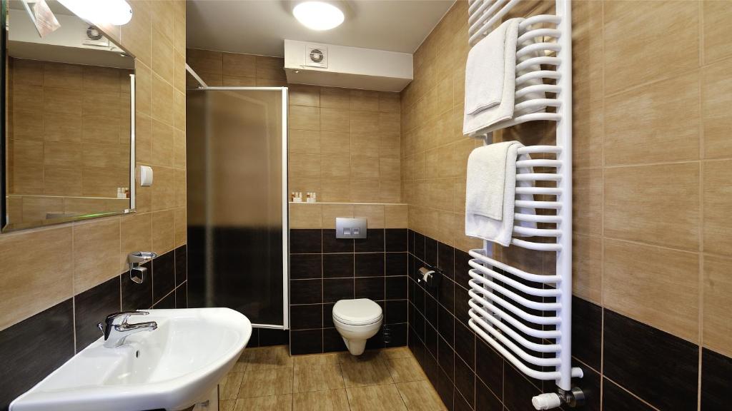 Koupelna v ubytování Hotel Diament Spodek