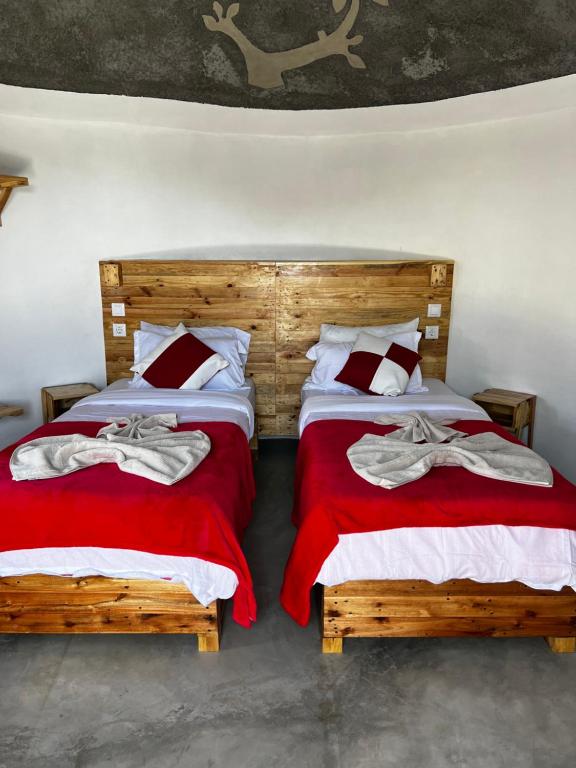 Postel nebo postele na pokoji v ubytování EcoFunco