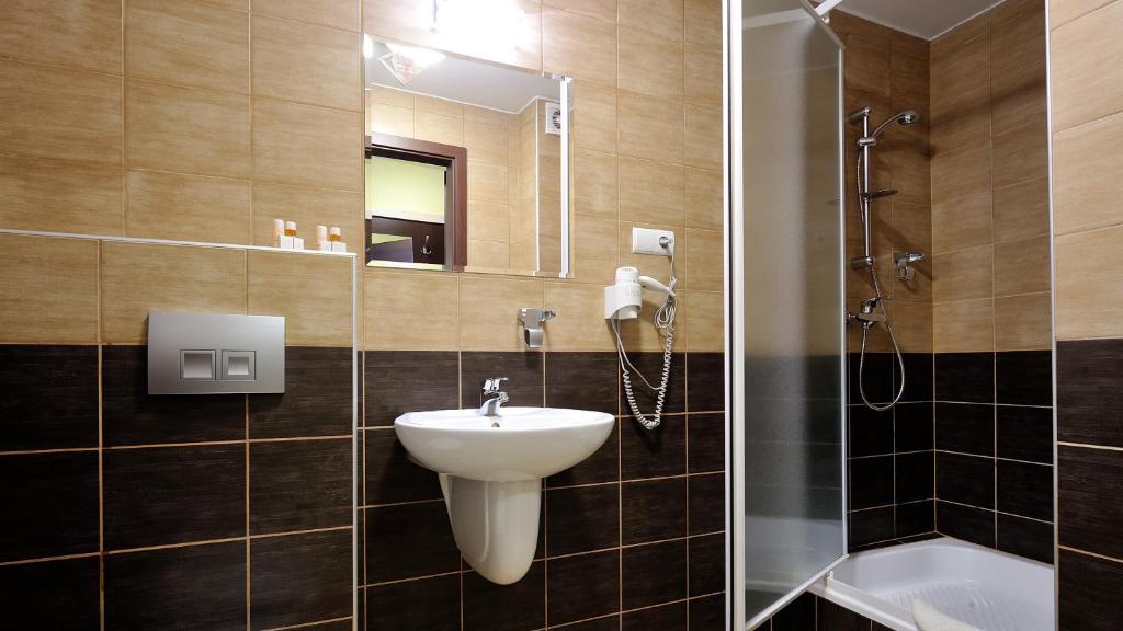 Koupelna v ubytování Hotel Diament Spodek