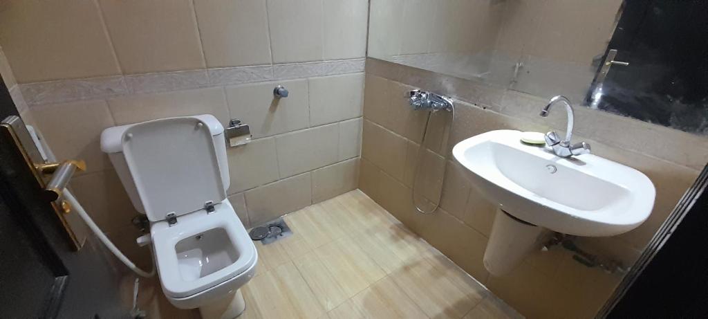 Koupelna v ubytování Rooms, shared apartment with a separate private entrance in Nasr City,Cairo,Egypt near the new Malaysian students building, the Abana, Al-Fajr Institute for teaching languages 15 min from Cairo International Airport, 25 min downtown and 40 min to pyramids