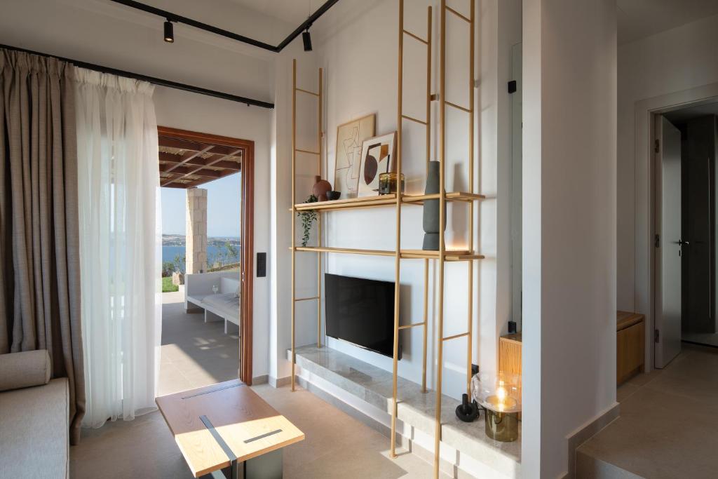 Posezení v ubytování Sun rise Villas ammouliani
