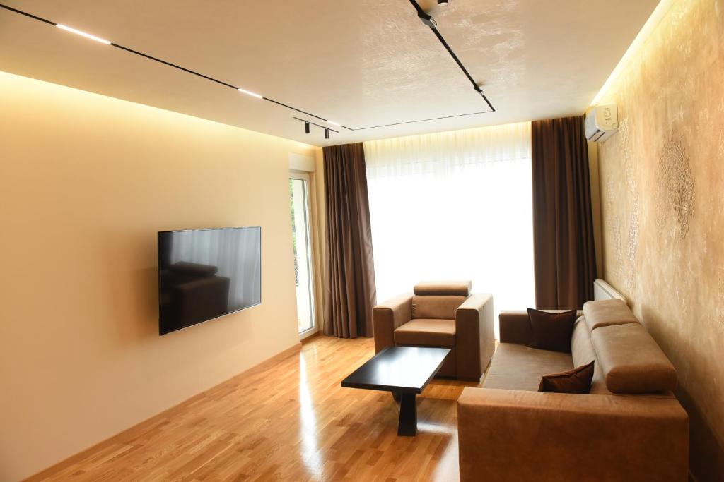 TV a/nebo společenská místnost v ubytování Premium Lux Apartman Čačak