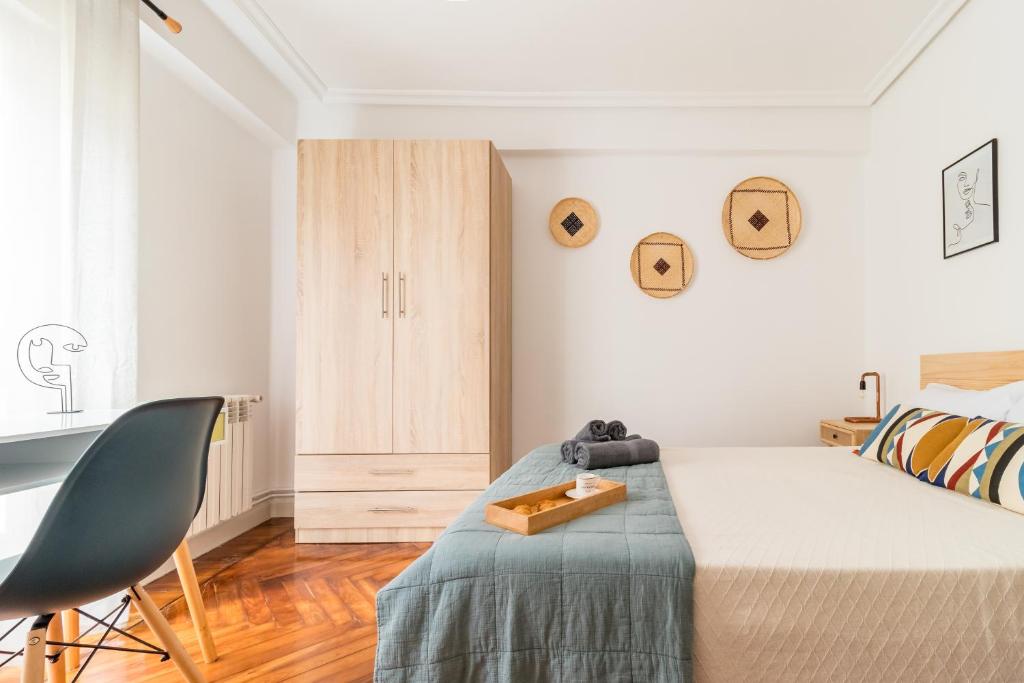 Postel nebo postele na pokoji v ubytování Moderno apartamento en pleno centro