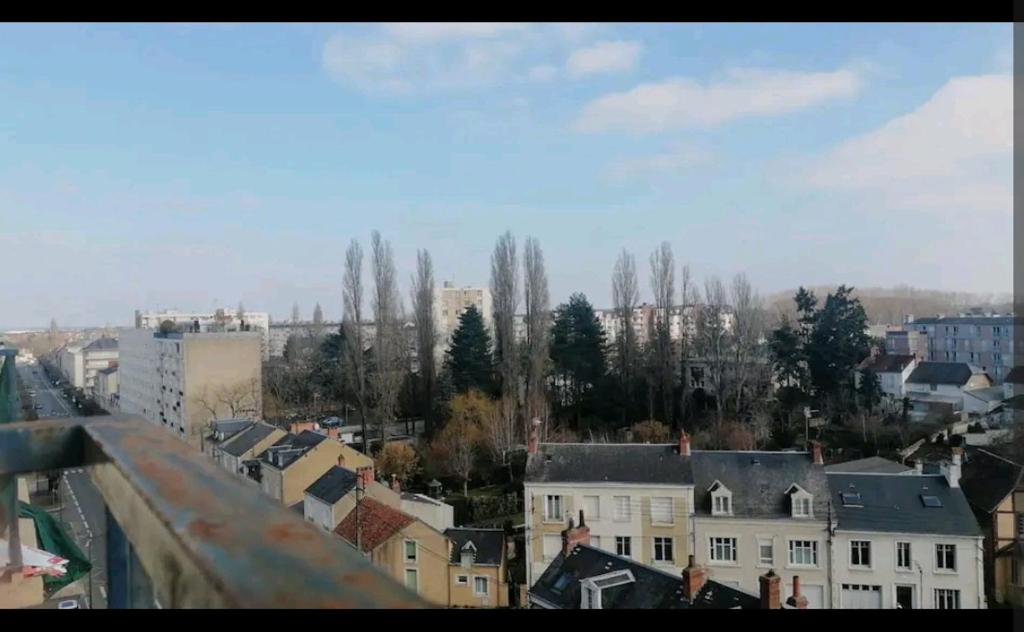 Blick auf eine Stadt mit Gebäuden und Bäumen in der Unterkunft Un temps pour soi in Châteauroux