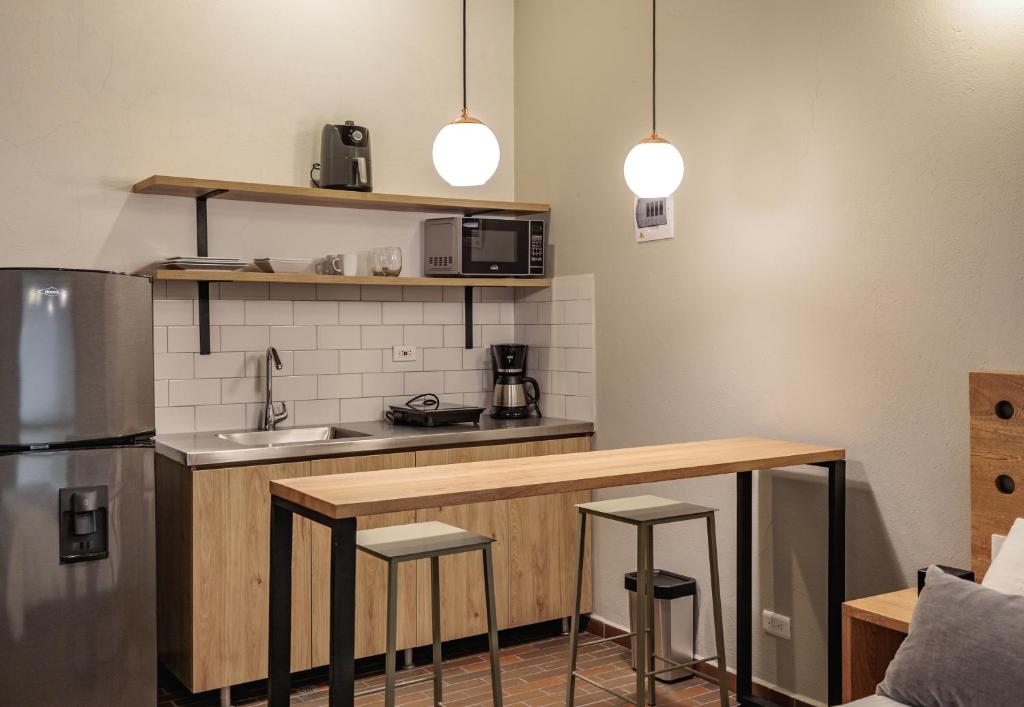 Kuchyň nebo kuchyňský kout v ubytování The Somos Flats Laureles