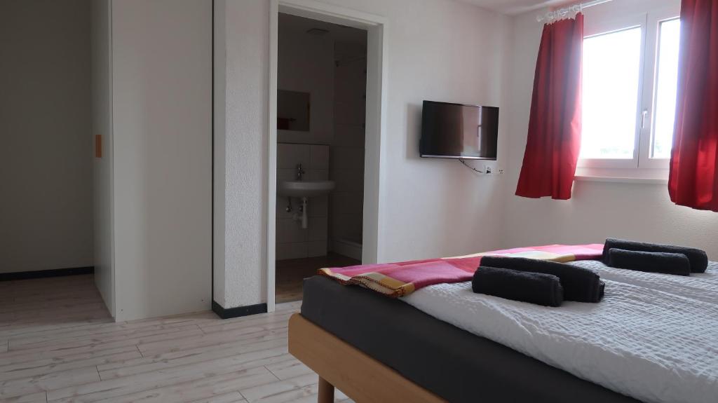 Postel nebo postele na pokoji v ubytování MBar