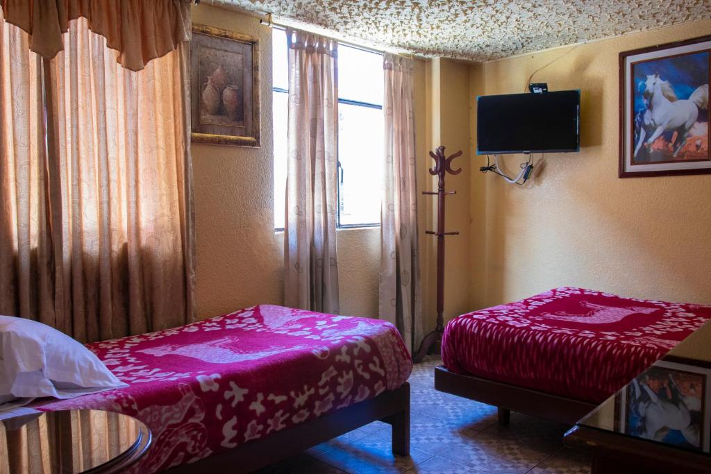 Postel nebo postele na pokoji v ubytování Hostal Carlos Luis