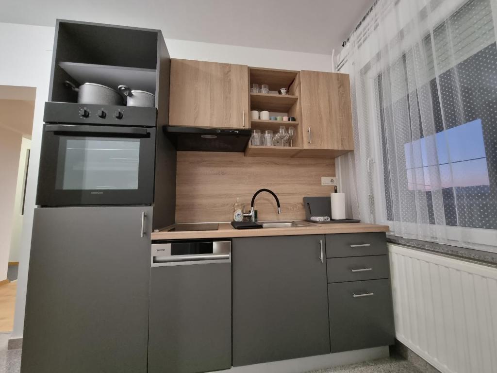 Kuchyň nebo kuchyňský kout v ubytování KFN Concept One