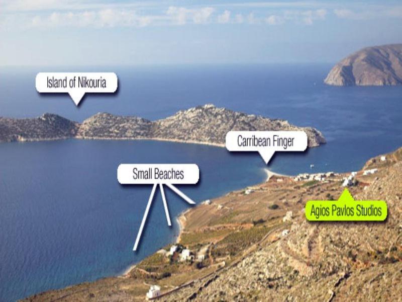 a diagram of a large body of water with islands at Agios Pavlos Studios in Aegiali
