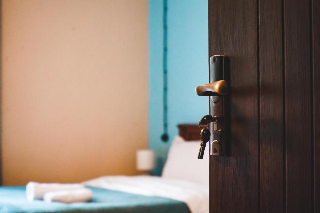 Postel nebo postele na pokoji v ubytování Fiten house