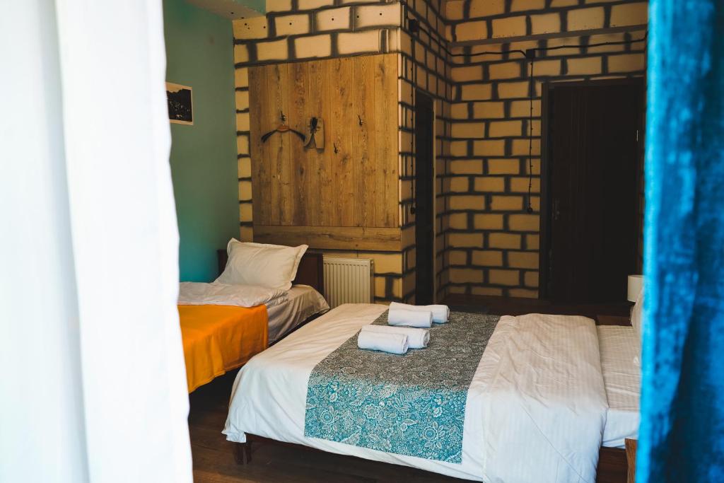 Postel nebo postele na pokoji v ubytování Fiten house