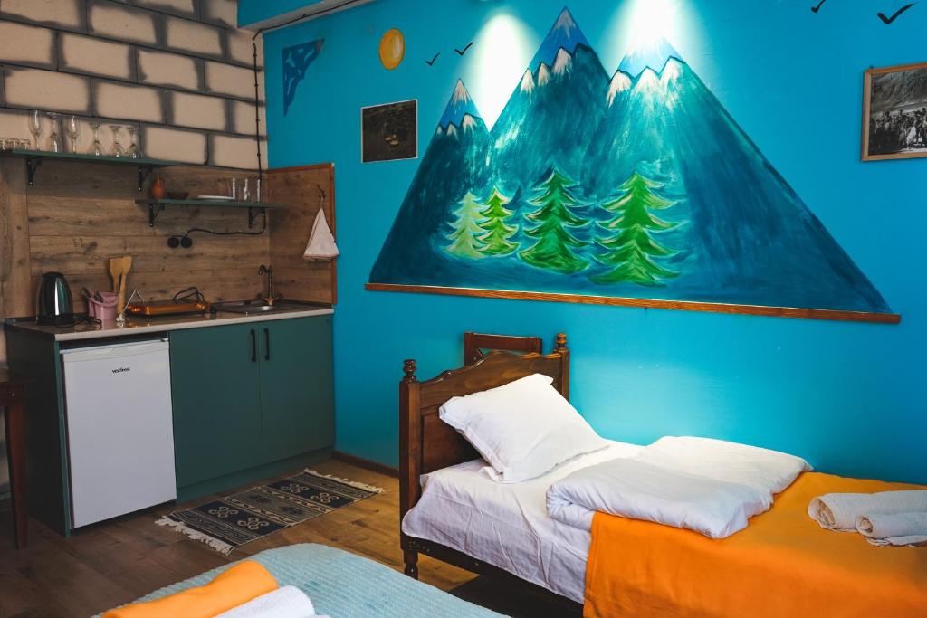 Postel nebo postele na pokoji v ubytování Fiten house