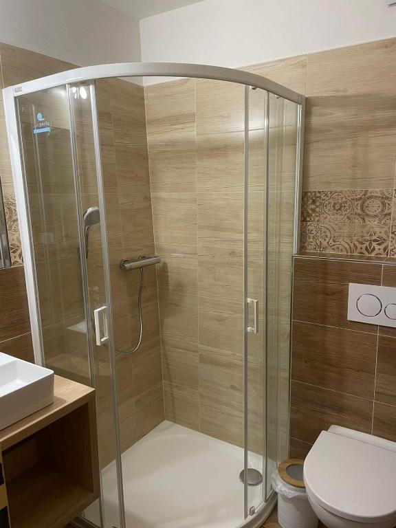 Koupelna v ubytování Apartmány u Pálavy