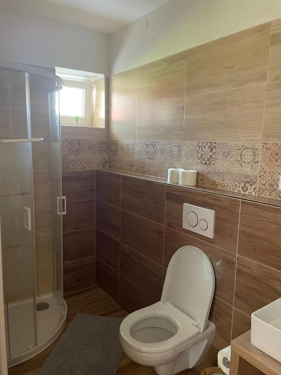 Koupelna v ubytování Apartmány u Pálavy