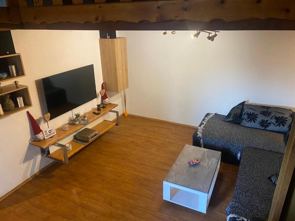 Televízia a/alebo spoločenská miestnosť v ubytovaní Apartman Tia