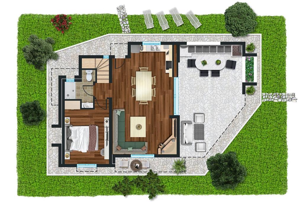 Půdorys ubytování Azalea Villa Sani with Outdoor Hot Tub, Sani Luxury Villas Collection