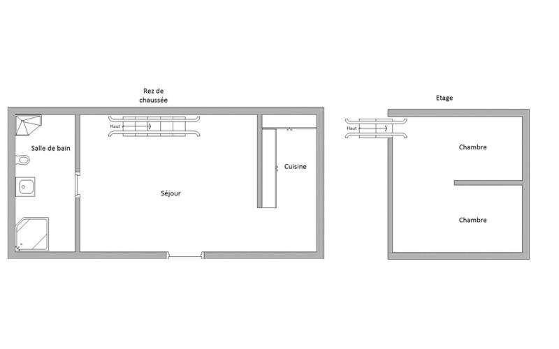 a floor plan of a building with diagrams at La porcherie du pet en l&#39;air in Saint Malo