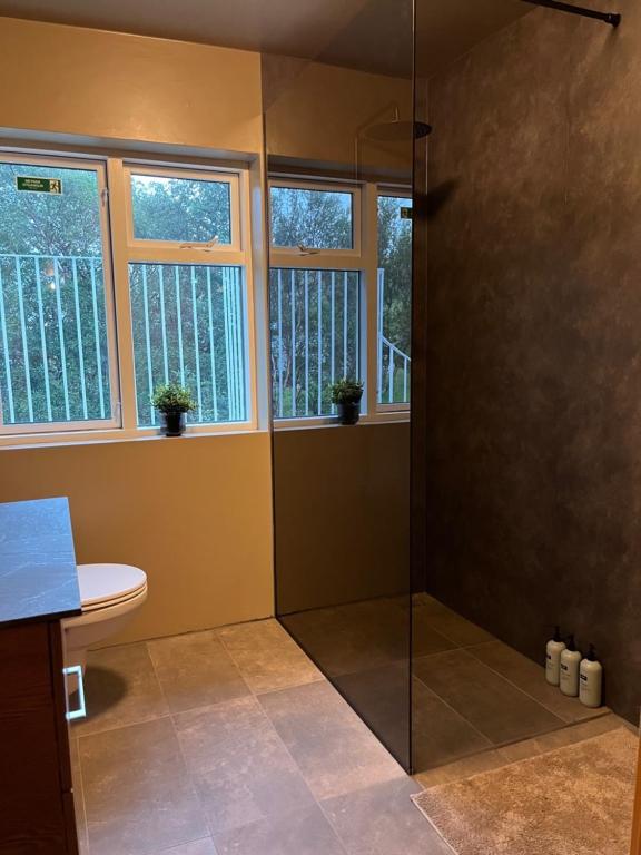 Koupelna v ubytování Jökla Guesthouse
