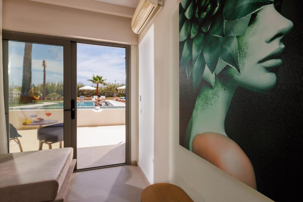 Balkon lub taras w obiekcie Malia Bay Beach Hotel & Bungalows