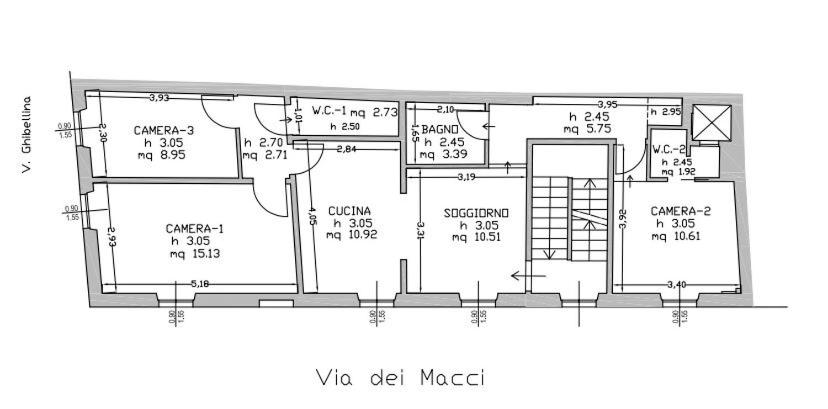 Plán poschodí v ubytovaní I Fragoli a Santa Croce