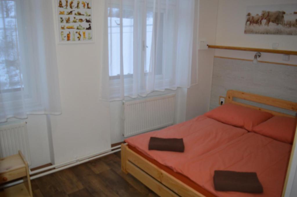 Postel nebo postele na pokoji v ubytování Chata Nová Seninka