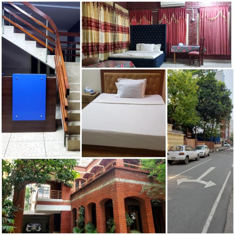 a collage of photos of a hotel room at Hotel Western Planet in Dhaka