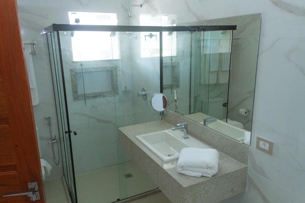 Koupelna v ubytování Principe do Mutá Hotel Design