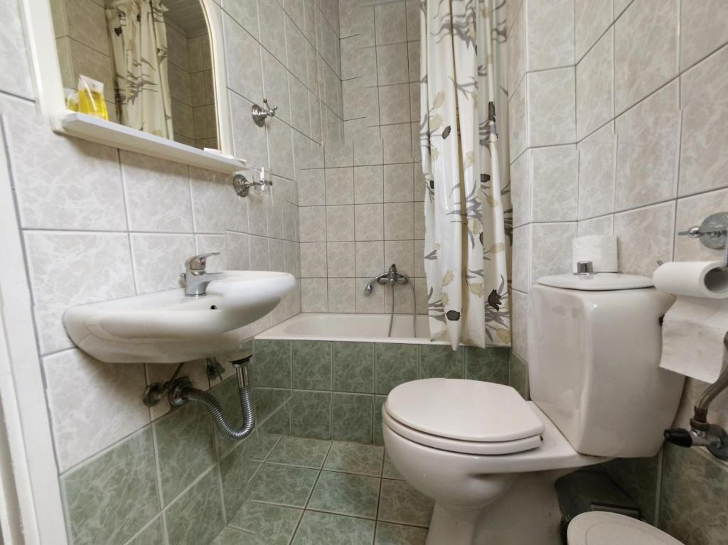 Koupelna v ubytování Delfini Hotel