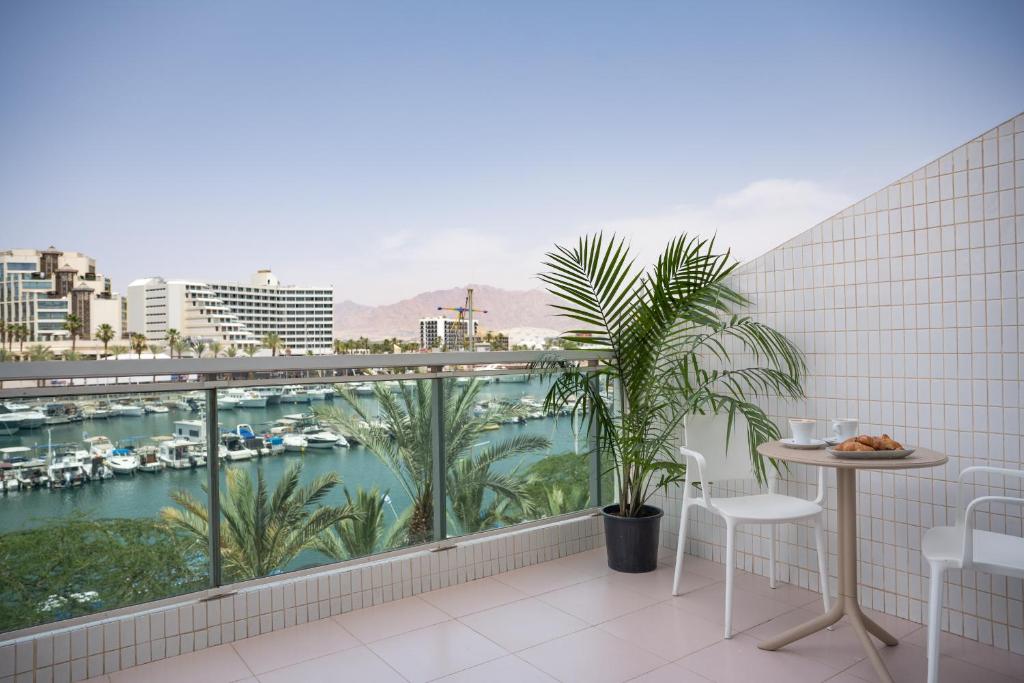 Balkón nebo terasa v ubytování Dan Panorama Eilat