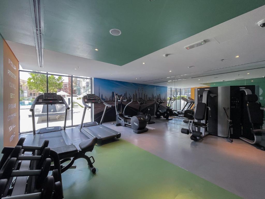 Fitness centrum a/nebo fitness zařízení v ubytování Unique loft with smart working station