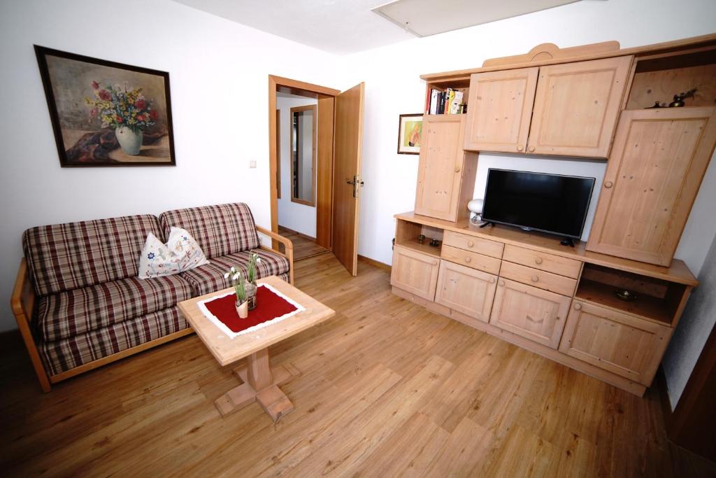 Televízia a/alebo spoločenská miestnosť v ubytovaní Apartment Krabacher