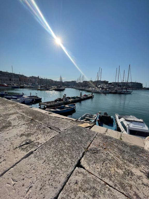 a view of a marina with boats in the water at Guest House Isabel Pinto in Bisceglie