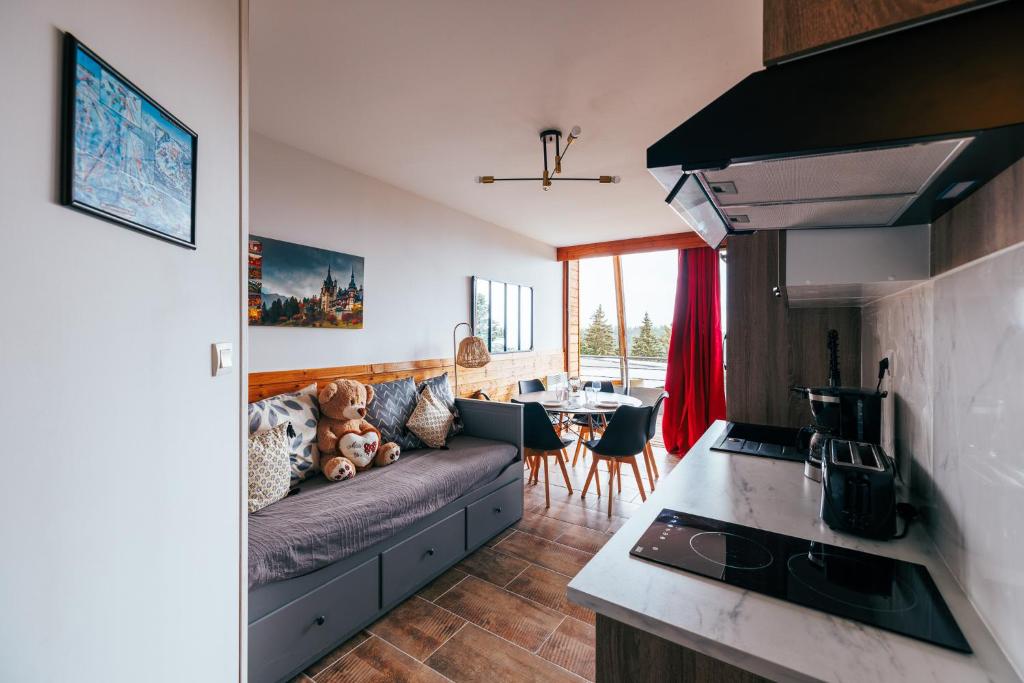 Kuchnia lub aneks kuchenny w obiekcie Mystic Mountain Apartment Chamrousse
