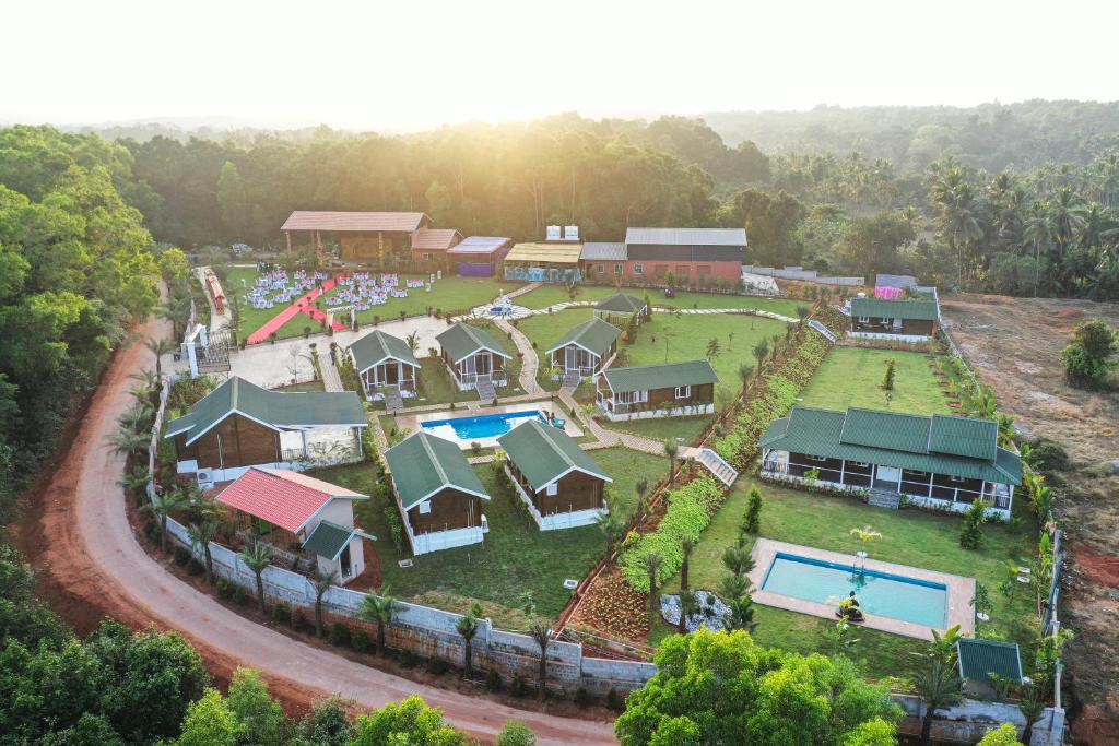 an aerial view of a resort at Kanasu The Resort - Cottages & Farm House in Udupi