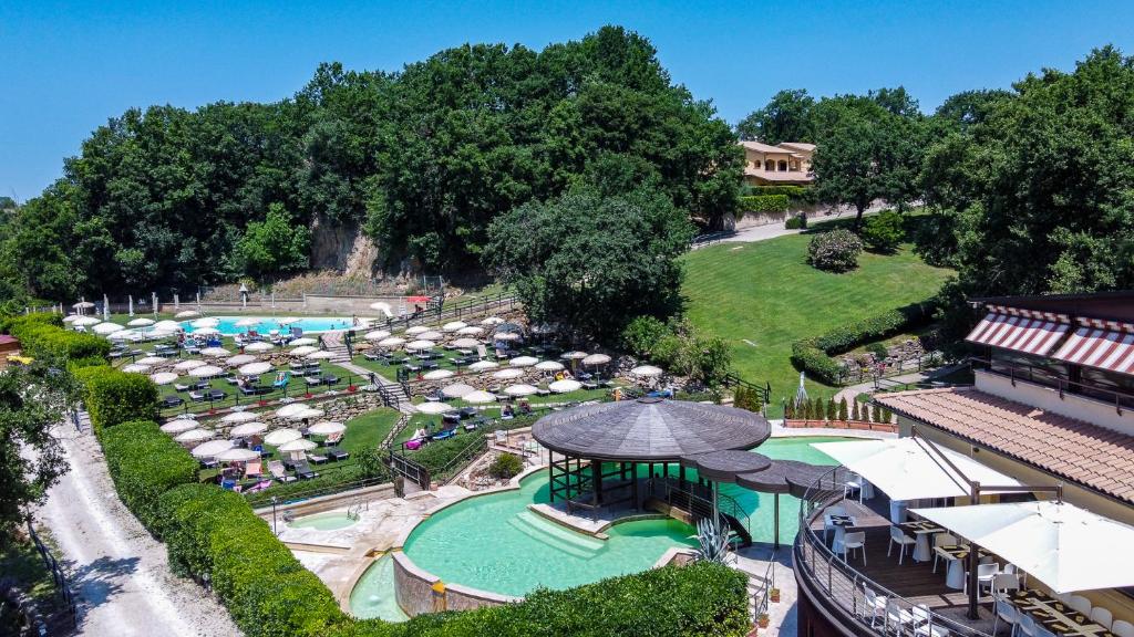 an overhead view of a pool at a resort at Residence Terme Di Sorano in Sorano