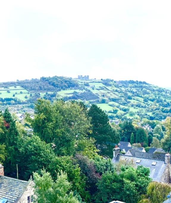 a view of a village with trees and houses at Helter Skelter Matlock in Matlock