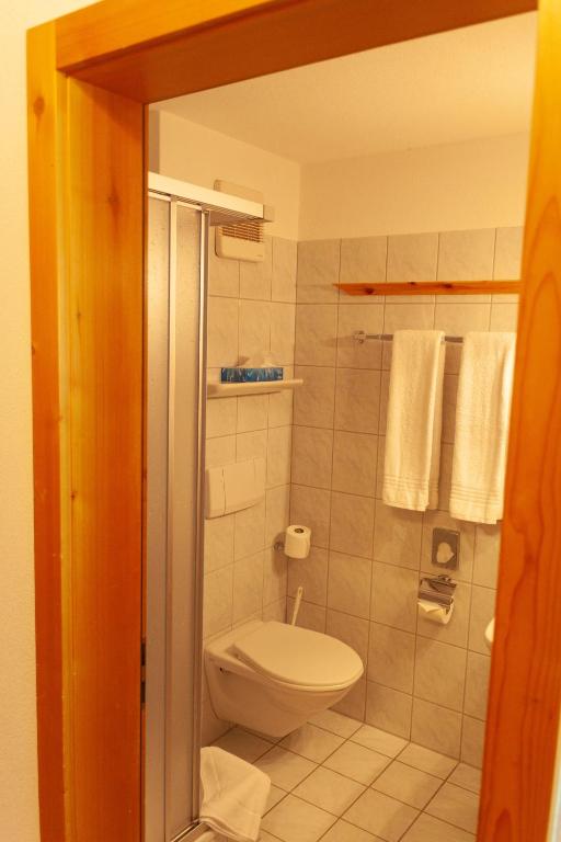 Koupelna v ubytování Hotel Madrisajoch