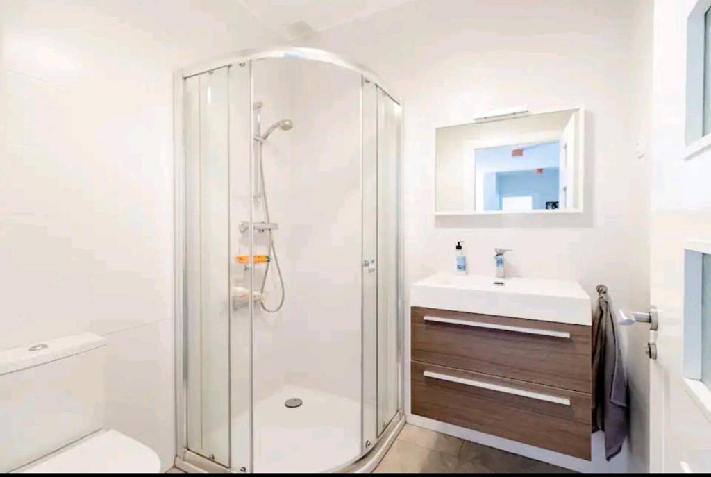 Koupelna v ubytování Chalet con piscina climatizada en la naturaleza