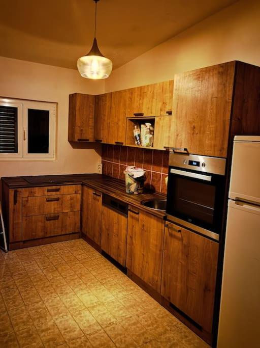 Kuchyň nebo kuchyňský kout v ubytování Apartmani Prgić