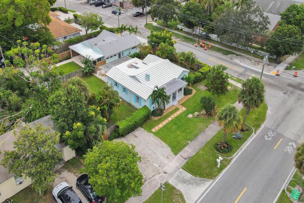 an aerial view of a house on a street at Swinton Stay in Delray Beach