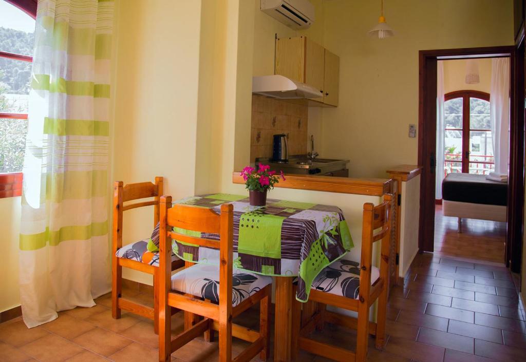 Kuchyň nebo kuchyňský kout v ubytování Villa Mikra Asia